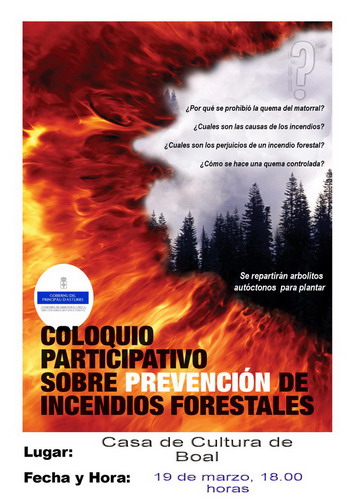 Cartel coloquio defensa contra incendios